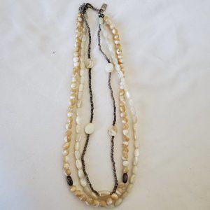 J Jill Champagne & White Agate Bead Necklace